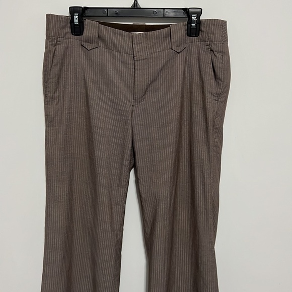 Banana Republic Brown Pinstripe Pants Size 8 - Picture 2 of 12